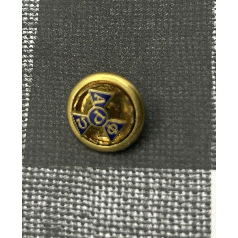 Vintage Alpha Phi Omega Enamel & Gold Filled Fraternity Screwback Pin No Back